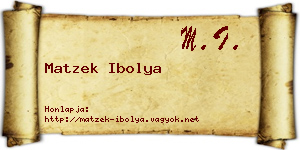 Matzek Ibolya névjegykártya